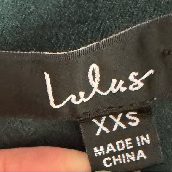 Lulus Wrapped Up in Love dark green faux wrap belted lined midi Dress, size XXS - Picture 5 of 16